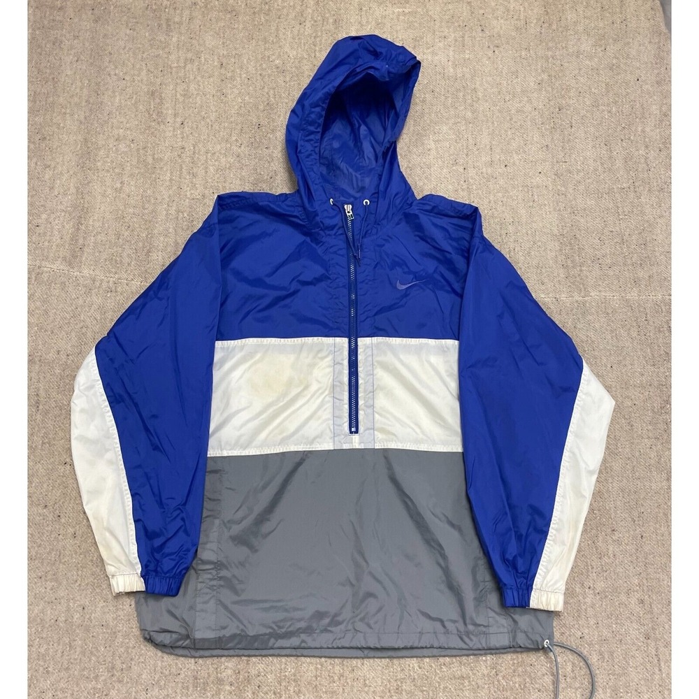 Vintage Colorblock 1/2 Zip Windbreaker Men Small Blue 1990s Nike